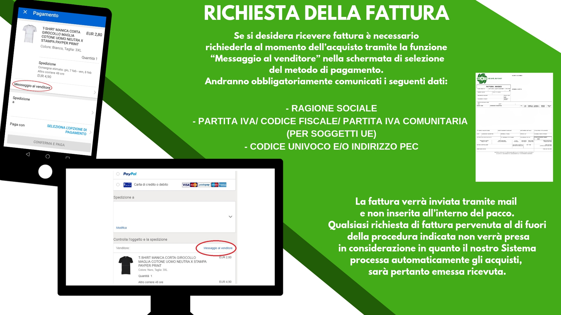 RICHIESTA DELLA FATTURA